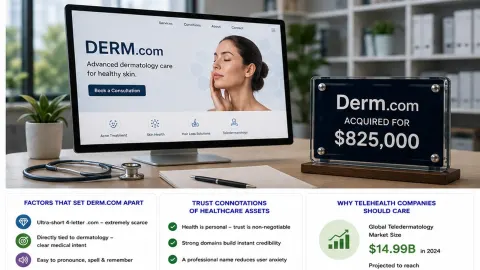 Derm.com Sold for $825,000: Why This Medical Domain Went Premium