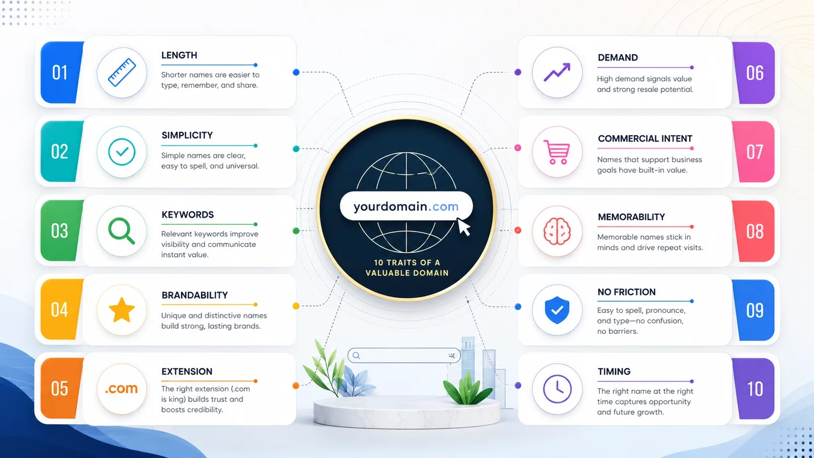 Article-40: The 10 Most Important Traits of a Valuable Domain, Illustrated